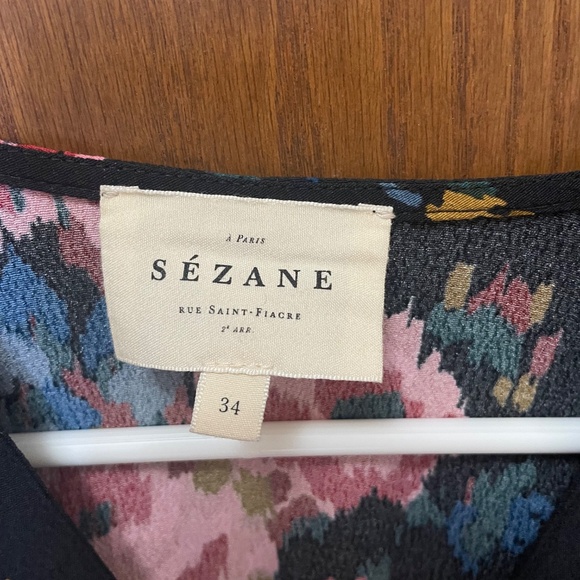 Sezane Black and Pink Floral Blouse - Picture 4 of 5